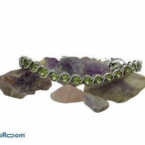 Sterling Silver and Genuine Peridot Bracelet
